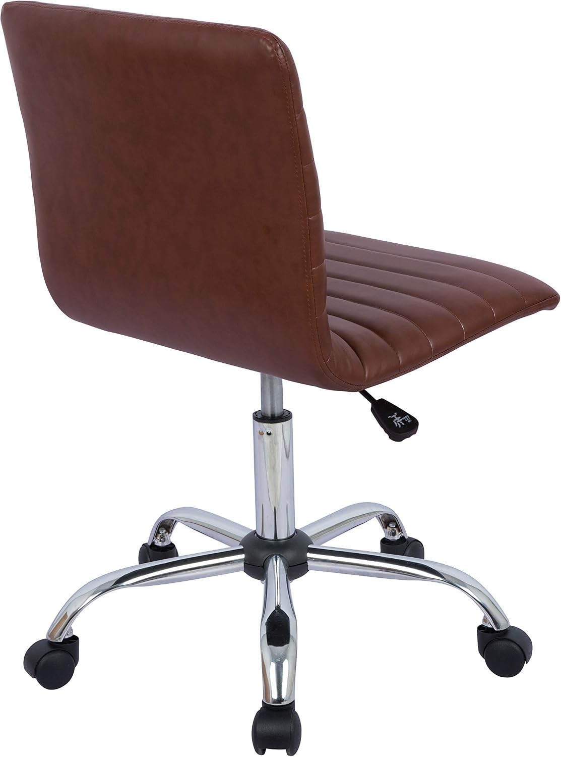 Amazon Basics Modern, Low-Back, Adjustable, Swivel, Armless Office Task Desk Chair with Casters, Brick Red