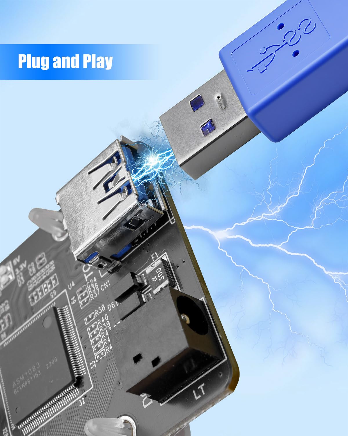 Adattatore PCIe a PCI con cavo USB 3.0 compatibile con interfacce audio Schede di acquisizione video dispositivi industriali, convertitore a slot doppio/singolo per schede PCI legacy