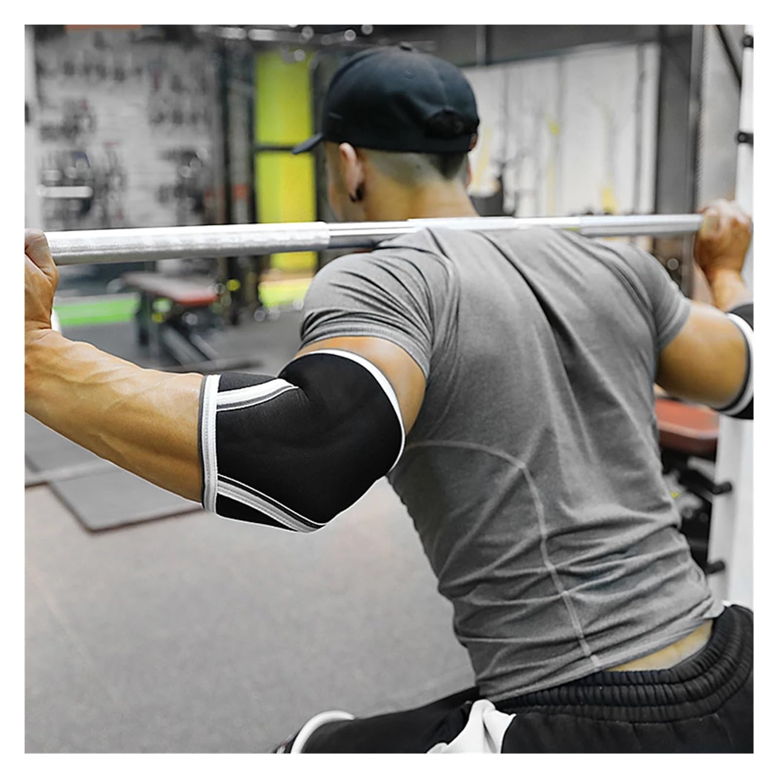 Gomitiere Sportive 2 Pezzi di Compressione gomitiere Supporto Fitness Sport Sollevamento Pesi Tennis pallavolo Braccio protettore Lavoro per Lo Sport(L)
