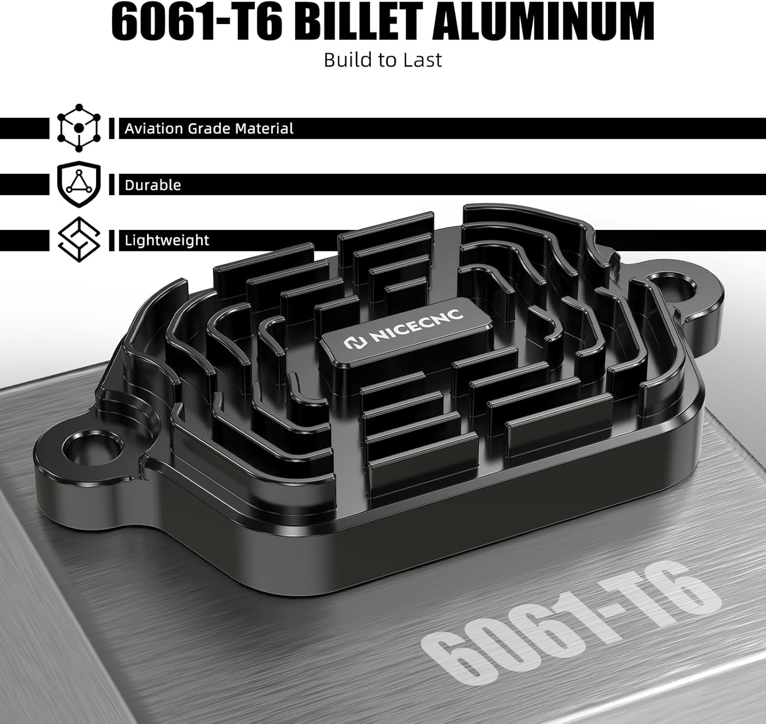 NICECNC Finned Aluminium Valve Covers Compatible with Suzuki DR650S 1996-2024, Compatible with Suzuki DR650SE 1996-2024, Black