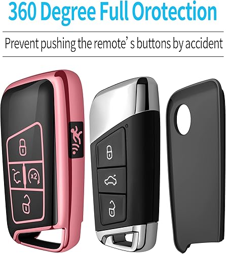 Miniatura 8 de Tukellen Funda para llavero Volkswagen, funda de TPU suave de alta calidad con protección completa para llavero VW Tiguan Atlas Jetta Passat Golf