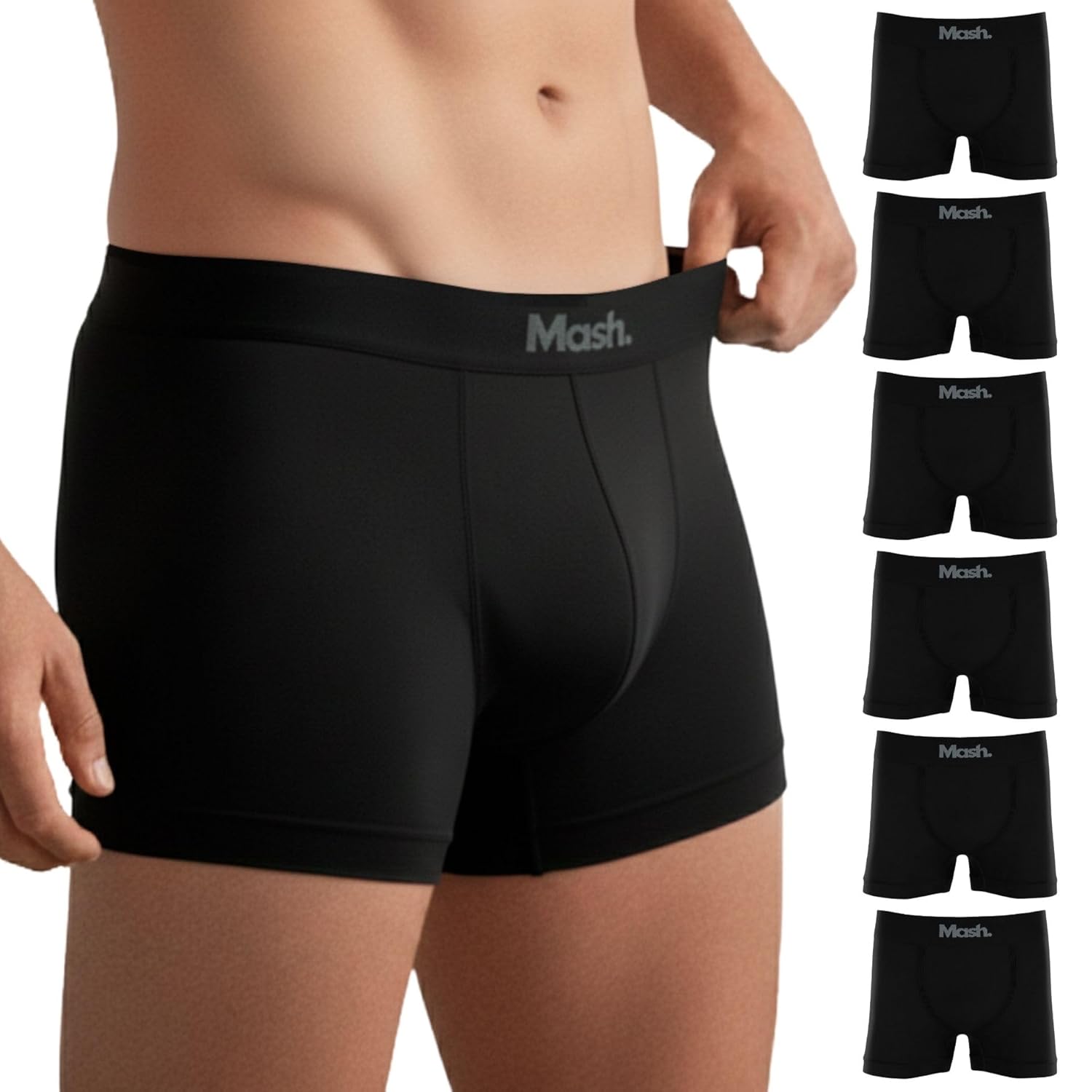 Kit 6 Cuecas Boxer Mash Sem Costura Poliamida Toque Gelado Box Masculina Adulto