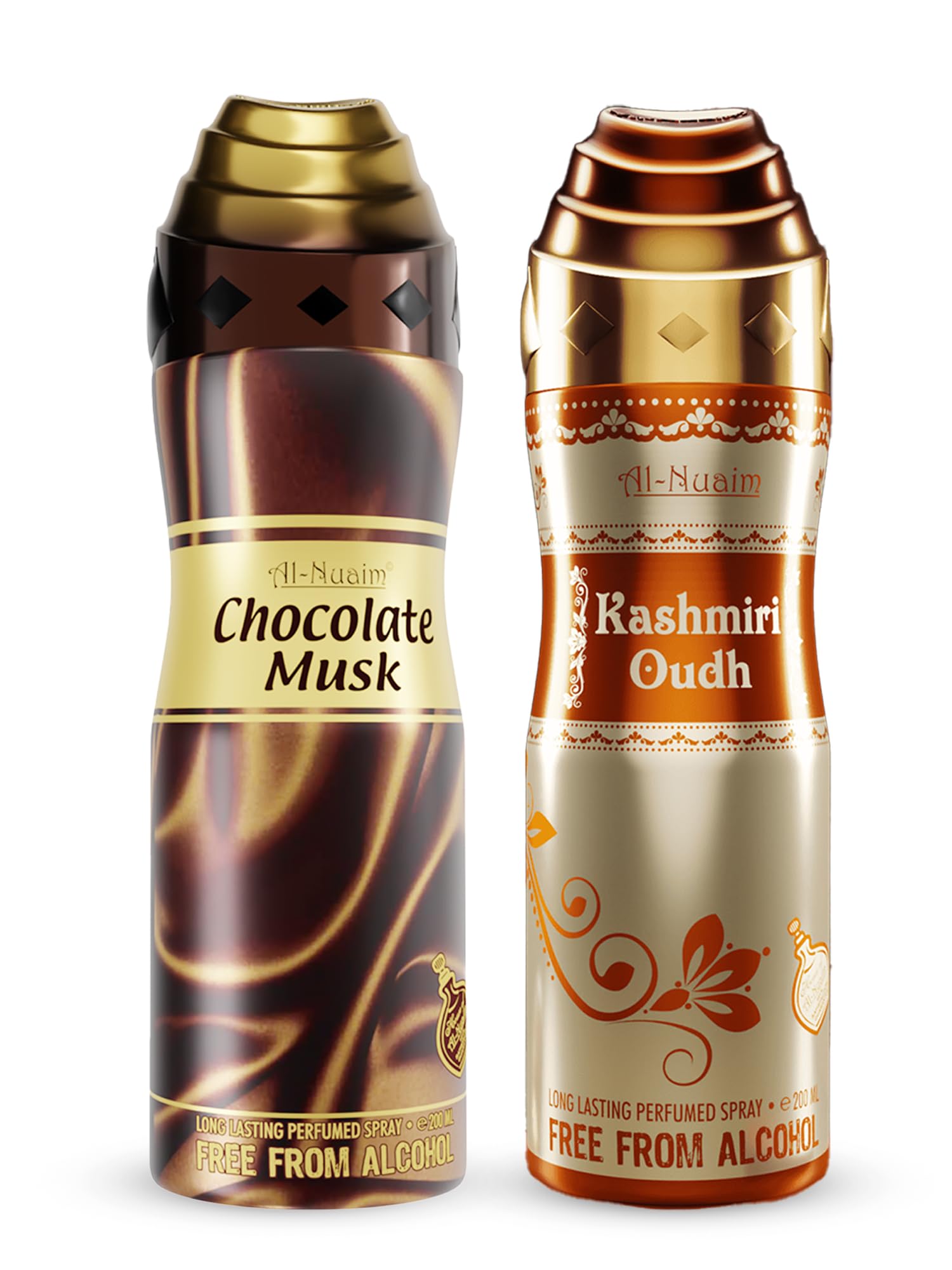 Al-Nuaim Chocolate Musk & Kashmiri Oudh Alcohol Free Deodorant - Pack of 2 (200ml Each) | Long Lasting Perfumed Spray-image-47