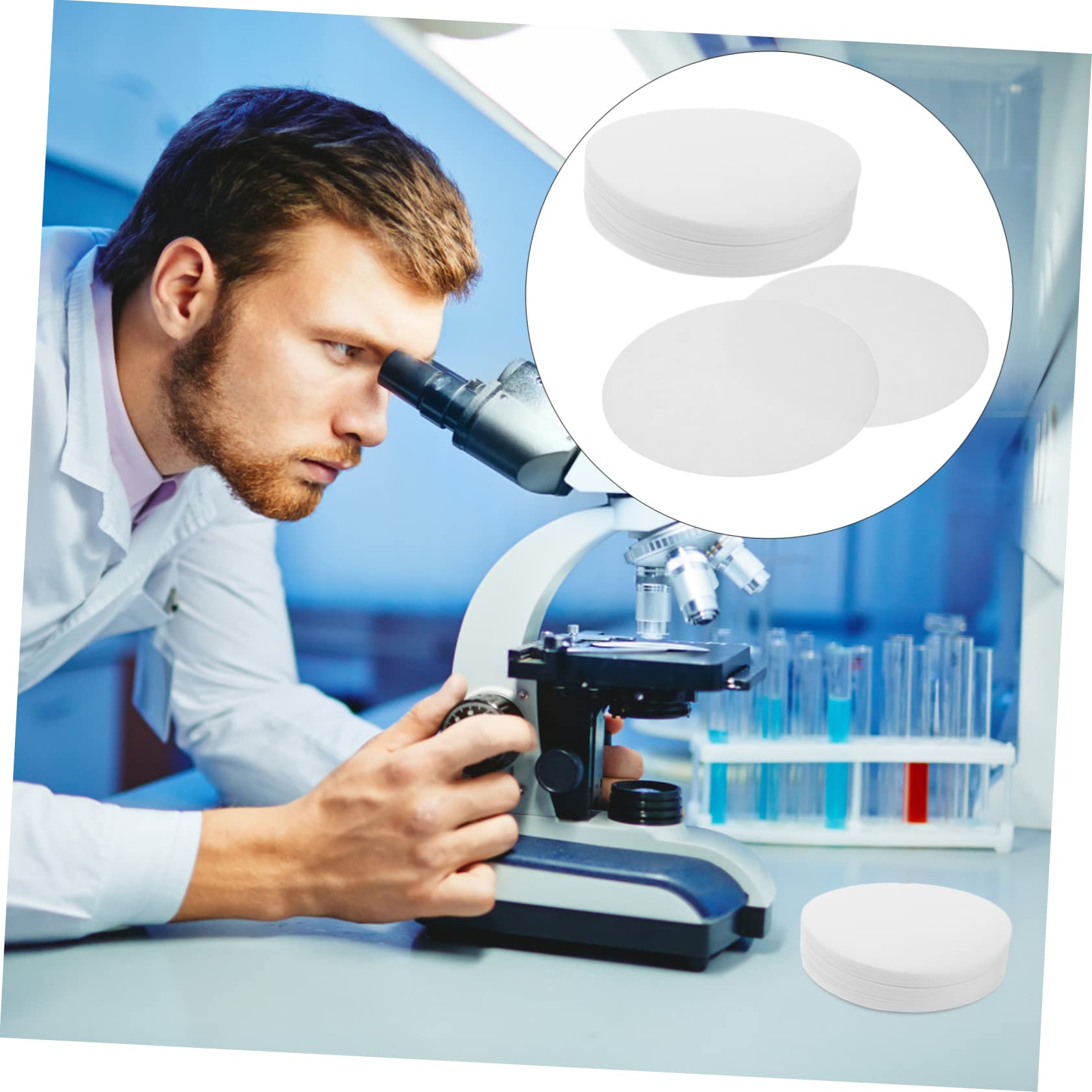 Veemoon 100 Pcs 9cm Medium Flow Rate Qualitative Filter Paper Discs Filter Paper for General Chemistry