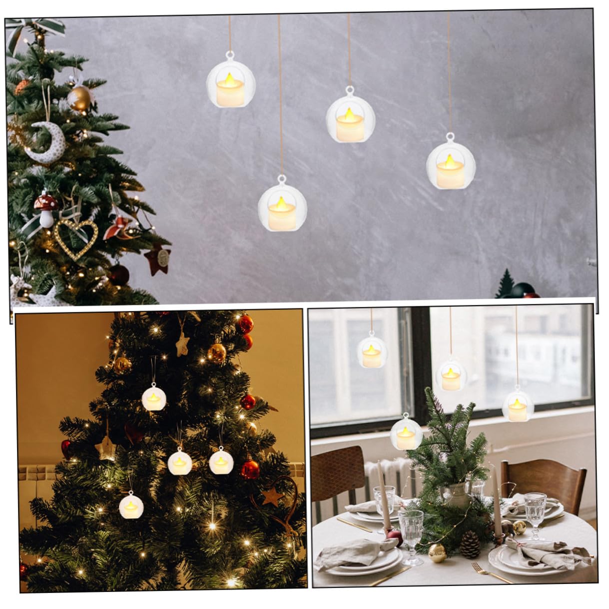 MAGICLULU Bolas Decorativas Transparentes Rellenable de 8 CM 20 Unidades de Plástico Irrompible Adornos Colgantes para Velas y Manualidades Ideales para Decoración Navideña Bodas y