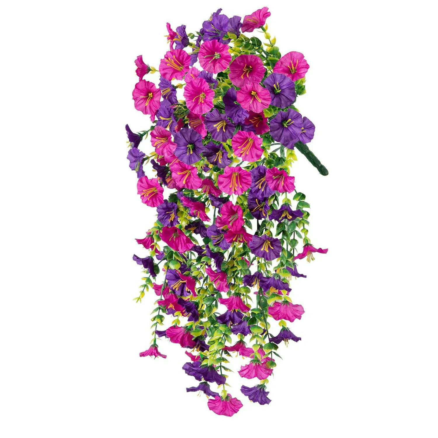 1–10 Stück UV-beständige künstliche Prunkwinden und Eukalyptus, hängende Wand- und Türdekoration für Zuhause, Garten, Hochzeit, vielseitig einsetzbar im Außenbereich, li