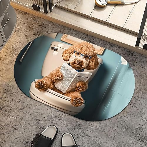 A Happy Golden Doodle, Super Absorbent Quick-Drying Bathroom Mat Rug,