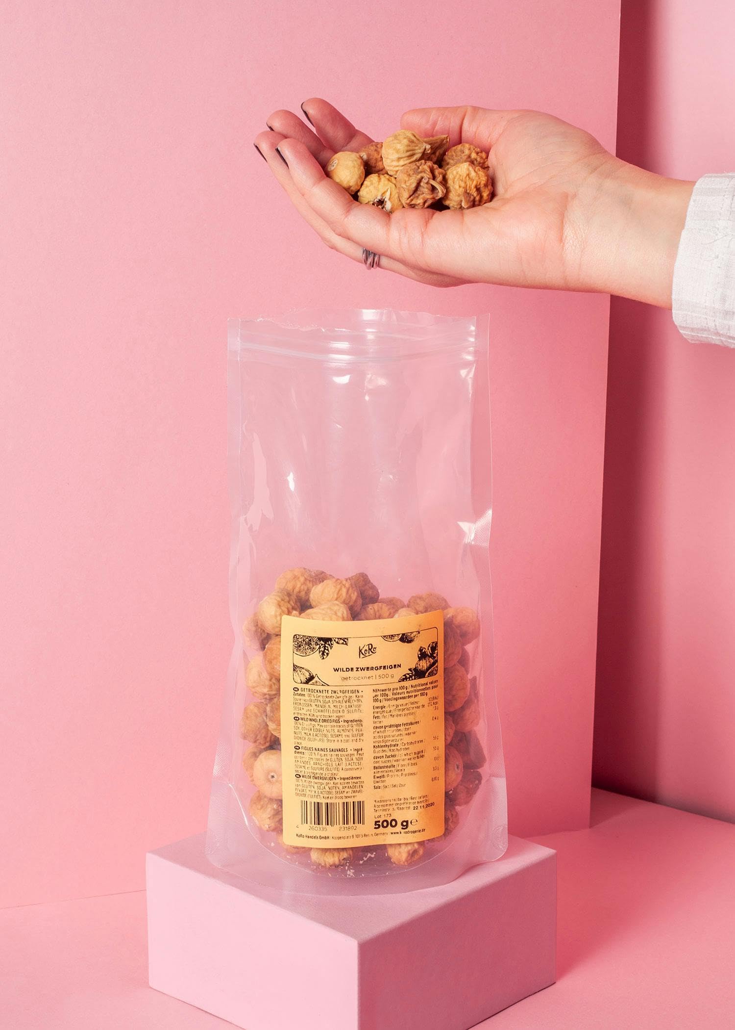 KoRo - Fichi nani selvatici 500 g - 100% frutta essiccata - Senza additivi - Senza solfiti - Nei dolci o come snack