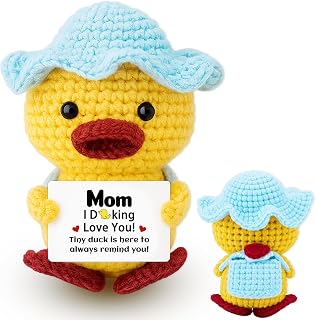 Christmas Birthday Gifts for Mom from Daughter Son Handmade Crochet Cute Duck Presents for Mothers Day Birthday Mather in Law I Love You Mom Emotional Duck Decor