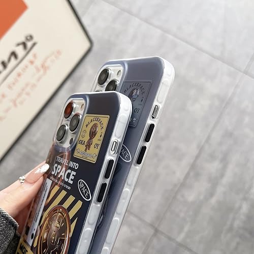 Miniatura 3 de Yonds Queen Funda compatible con iPhone 14 Pro, diseño de astronauta espacial y luna de dibujos animados, elegante funda IMD a prueba de golpes,