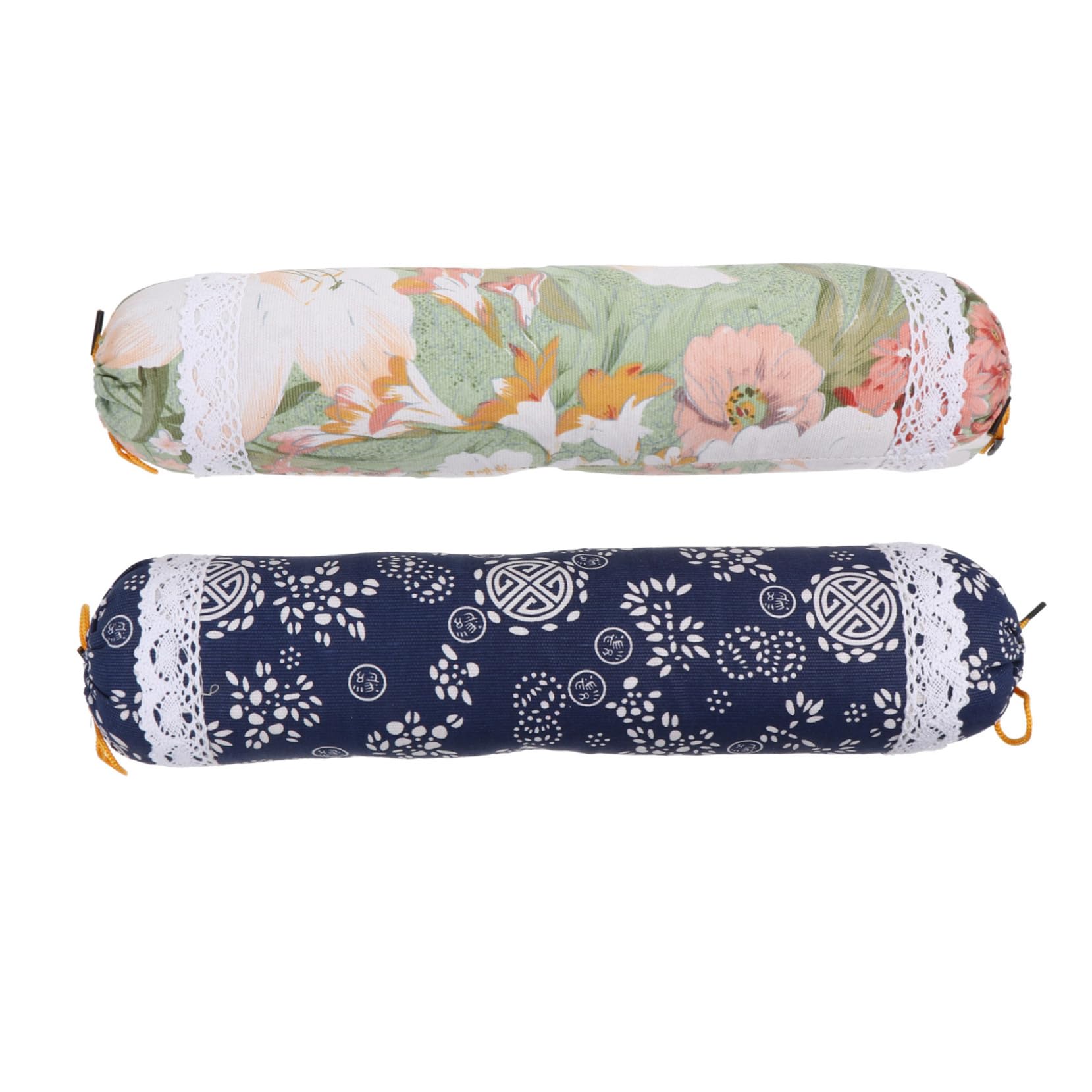 Oreiller cervical bonbon ergonomique lot de 2 coussins lavables style ethnique coton