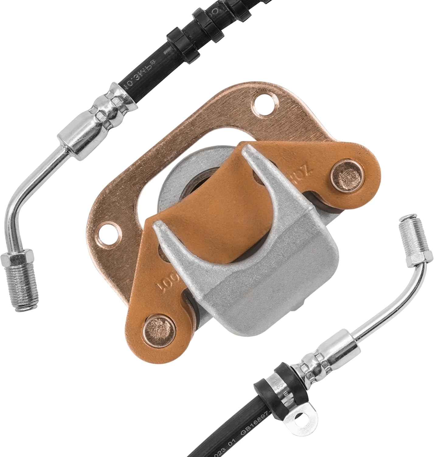 Caltric Brake Caliper w/Pad & Line Compatible with Polaris 300 2x4 4x4 1994 / Trail Blazer 250 1990-1994 1996-2000 / Big Boss 250 4x6 1992 / Big Boss 250 6x6 1991-1992 Front Right