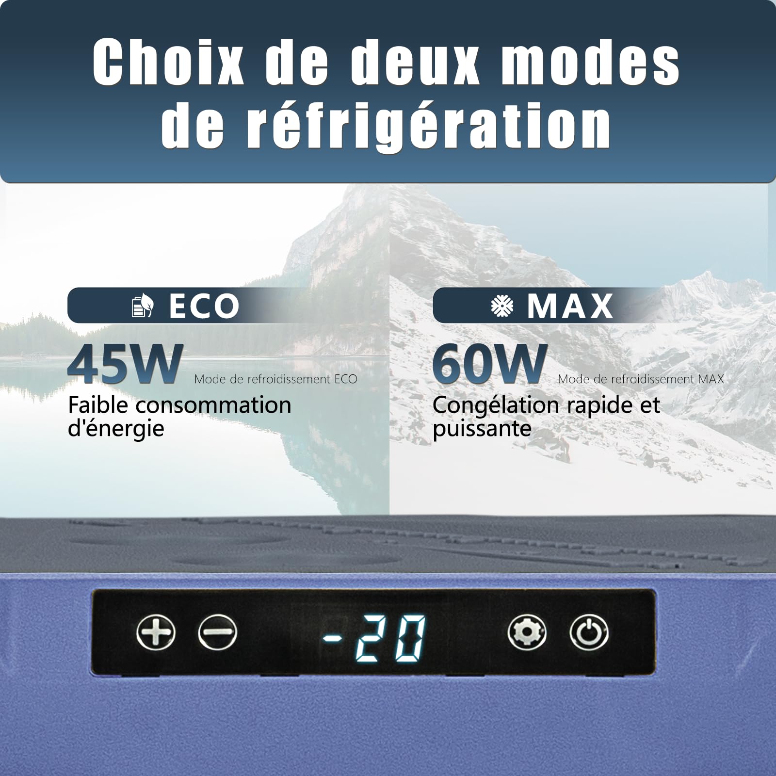 GE30 28.7L Réfrigérateur de Voiture Portable congélateur et réfrigérateur, Glaciere Électrique à Compression pour Maison, dortoir, Camping, -20℃ BIS 20℃