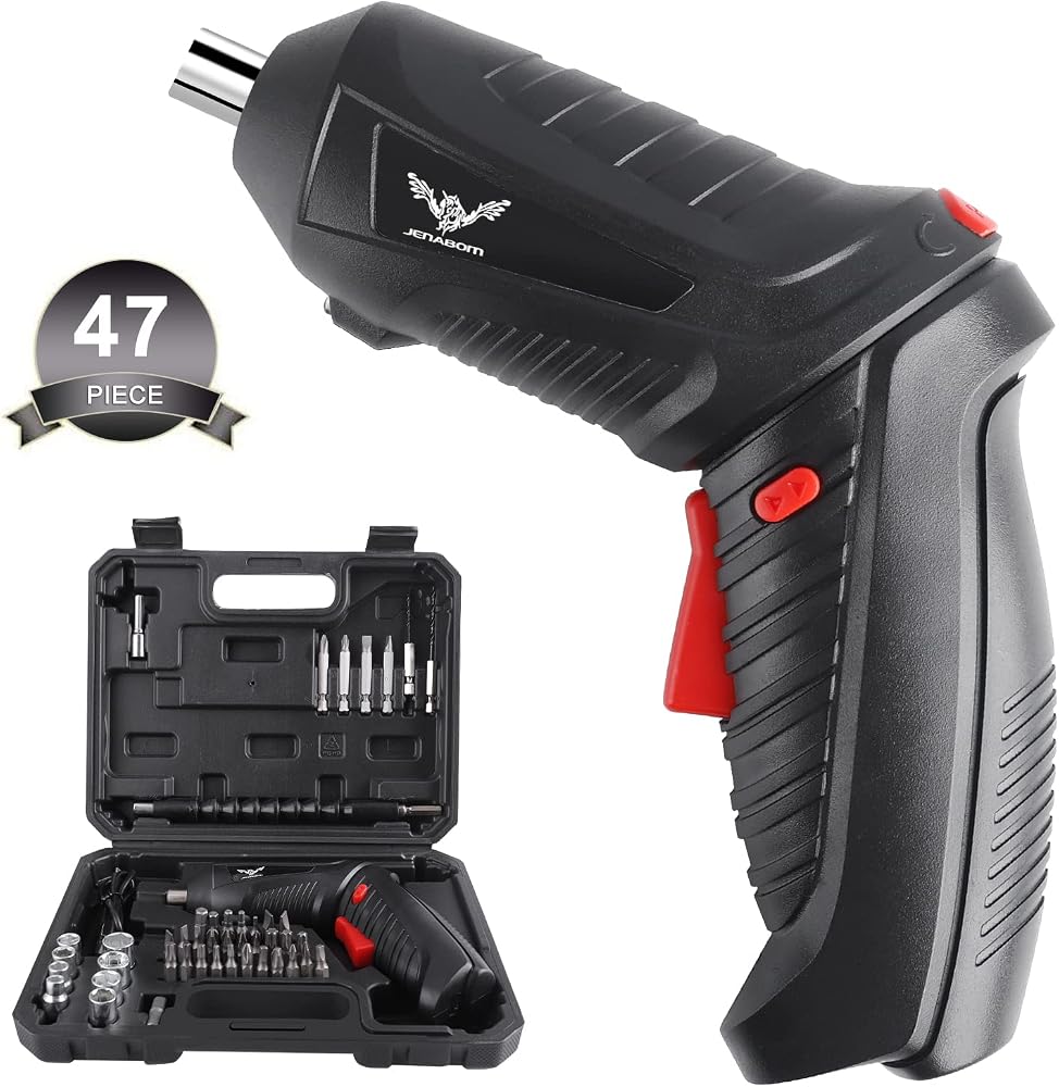 JENABOM Cordless Electric Screwdriver Set, 3.6V,47 in 1 Rechargeable