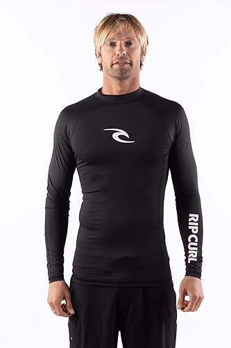 Rip Curl Mens Long Sleeve Rashguard - UPF 50+ Sun Protection Surf Shirt, Tight Fit Rash Vest