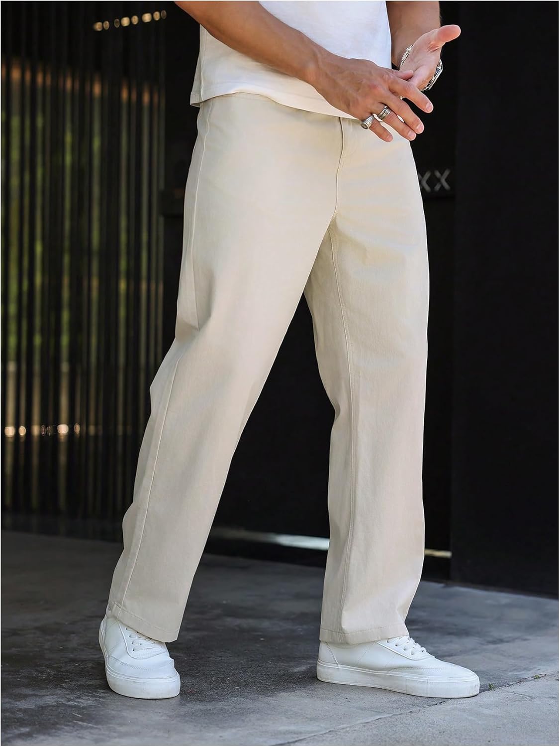 Men's Classic Dress Pants Straight Leg Old Money Slacks Business Casual Trousers - Image 2