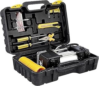 Generic Inflator Air Blower 2 Pistum for Tire Cars Bikes and Balls and Awqat Floating Works on Battery Car Lighter