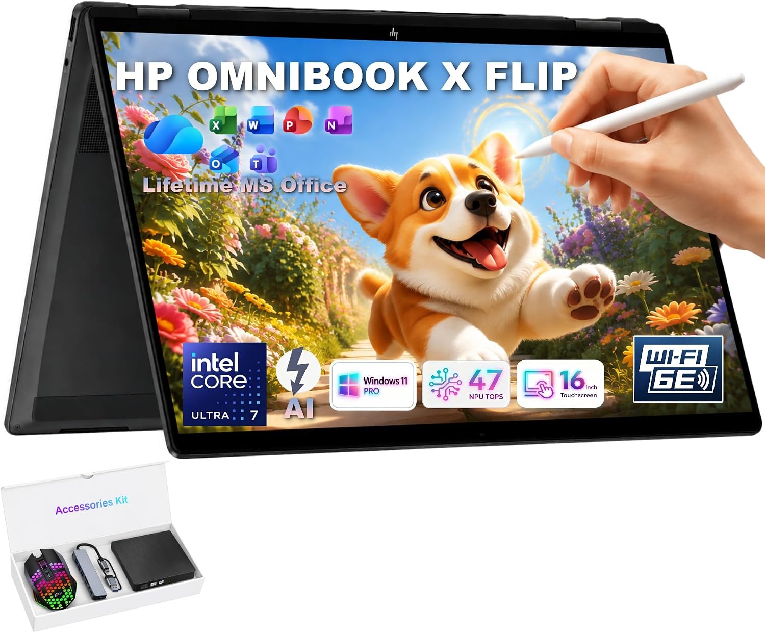 HP OmniBook X Flip 2-in-1 Laptop, Intel Ultra 7 256V, 2026 AI PC