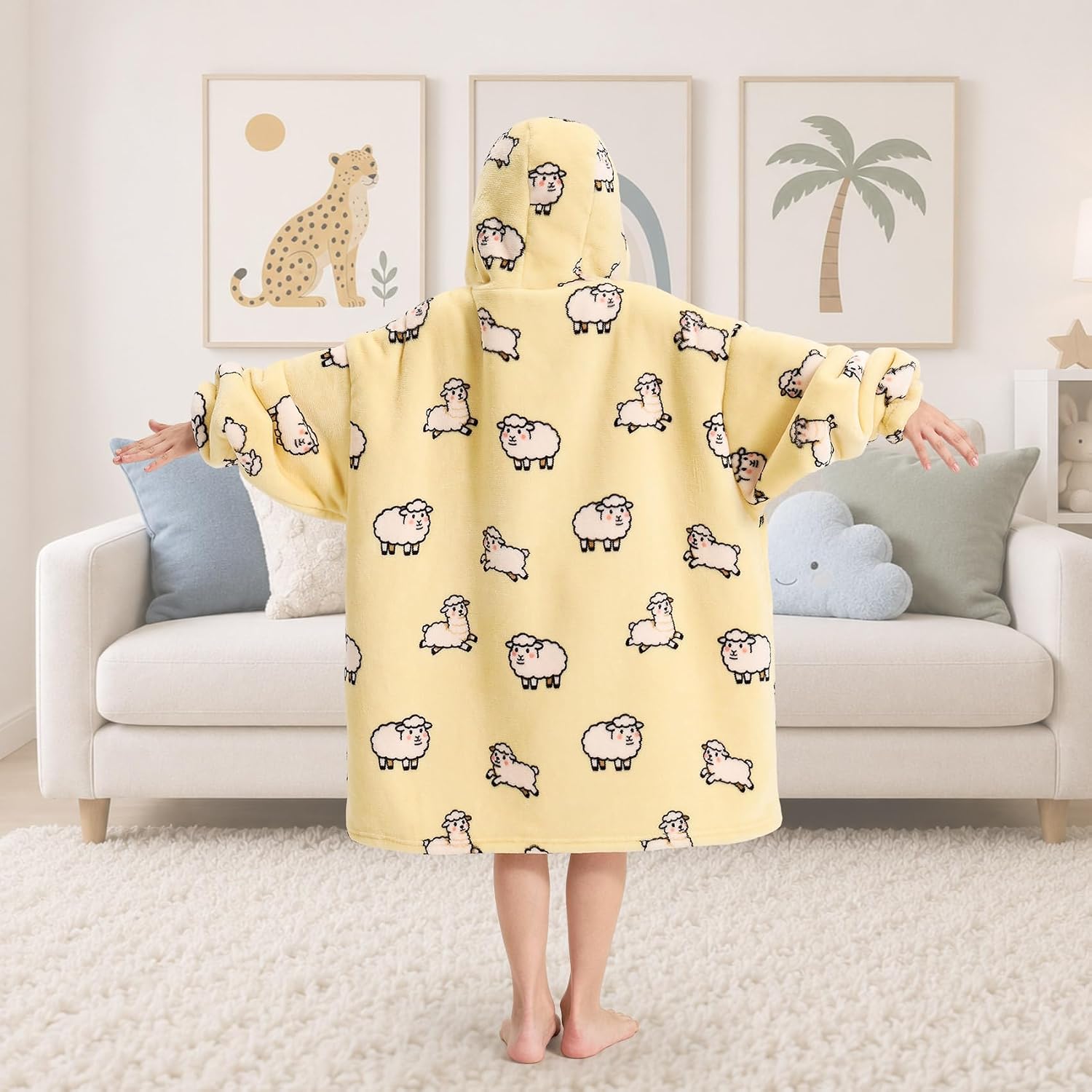 Wearable Blanket Hoodie for Women Men Kids,Oversized Hoodie with Pockets