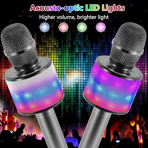 Miniatura 35 de Amazmic - Micrófono de karaoke para niñas, juguete con luces para niñas pequeñas, regalo de cumpleaños para niñas y niños de 3 a 8 años, color lila