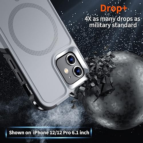 Miniatura 6 de SUPFINE Funda magnética para iPhone 12iPhone 12 Pro, compatible con MagSafe, protección contra caídas de grado militar de 10 pies, 2 protectores de