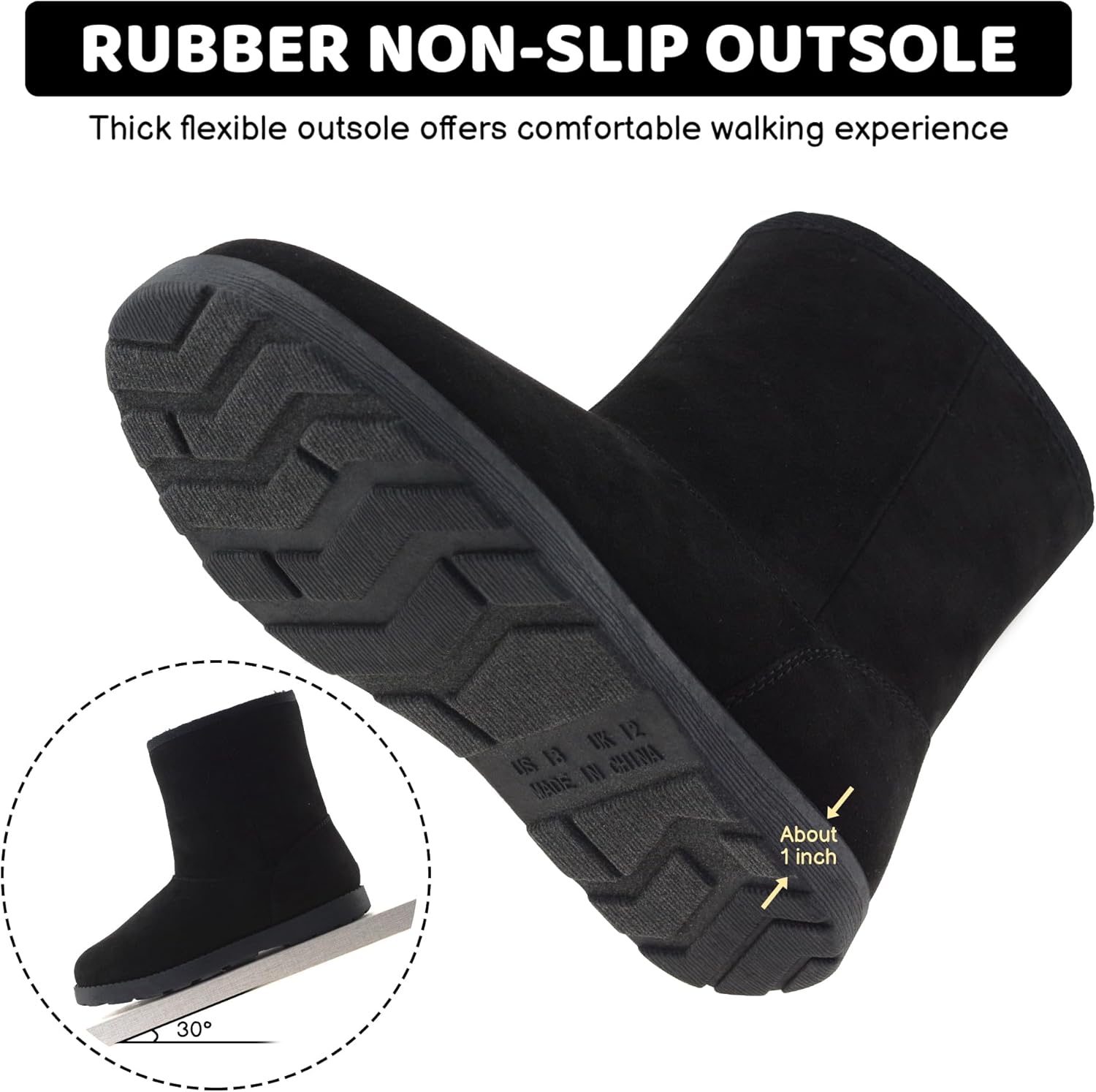 Vonair Girls Warm Winter Snow Boots for Little/Big Kids Fuzzy Faux Fur Lining Bootie Shoes with Zipper - Image 5