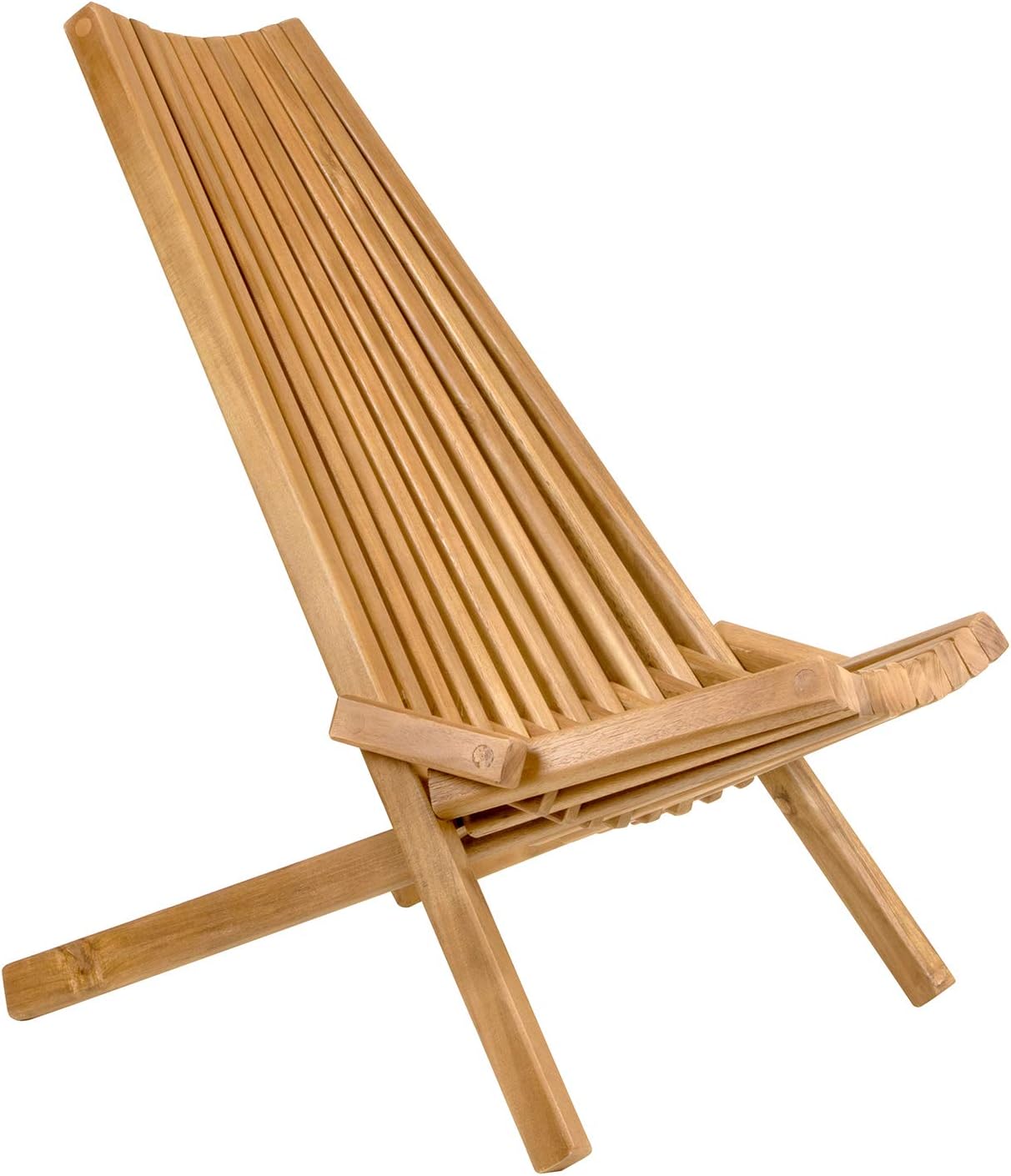 CleverMade Tamarack Folding Wooden Outdoor Chair Foldable Low Profile