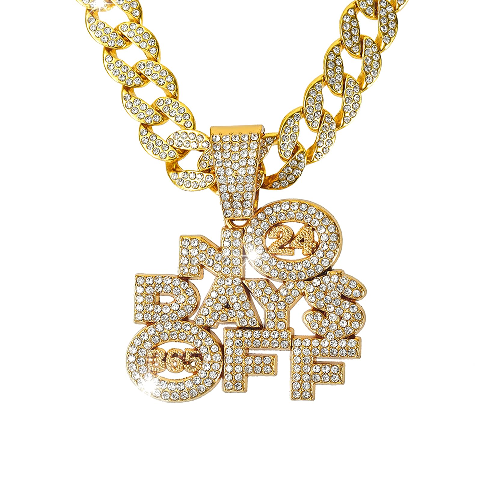 Miami Cuban Chain Ice Tiger Head Miami Cuban Link Chain Necklace - Gold/Silver Plated Cubic Zirconia Hip-Hop Jewelry Gift For Men