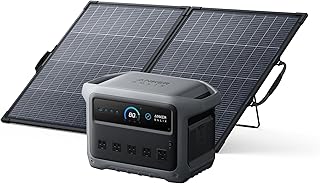 Anker SOLIX C1000 Gen 2 Portable Power Station with 200W Bifacial Solar Panel, 2,000W (Peak 3,000W) Solar Generator, Full Charge in 49 Min, 1,024Wh LiFePO4 Battery