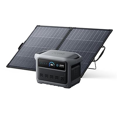 Anker SOLIX C1000 Gen 2 Portable Power Station with 200W Solar Panel, 2,000W (Peak 3,000W) Solar Generator, Full Charge in 49 Min, 1,024Wh LiFePO4 Battery for Home Backup, Power Outages, and Camping