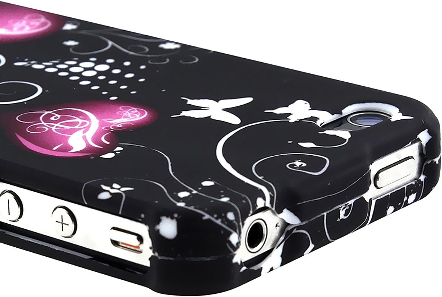 Insten Heart with Butterfly Snap-On Case for Apple iPhone 4/4S - Retail Packaging - Multi