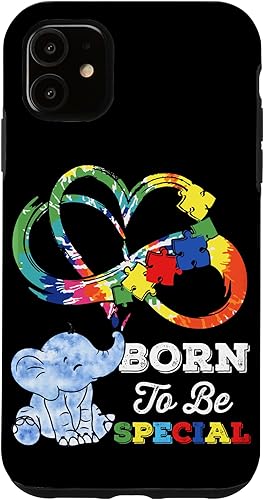 Funda para iPhone 11 con diseño de elefante especial de conciencia sobre el autismo
