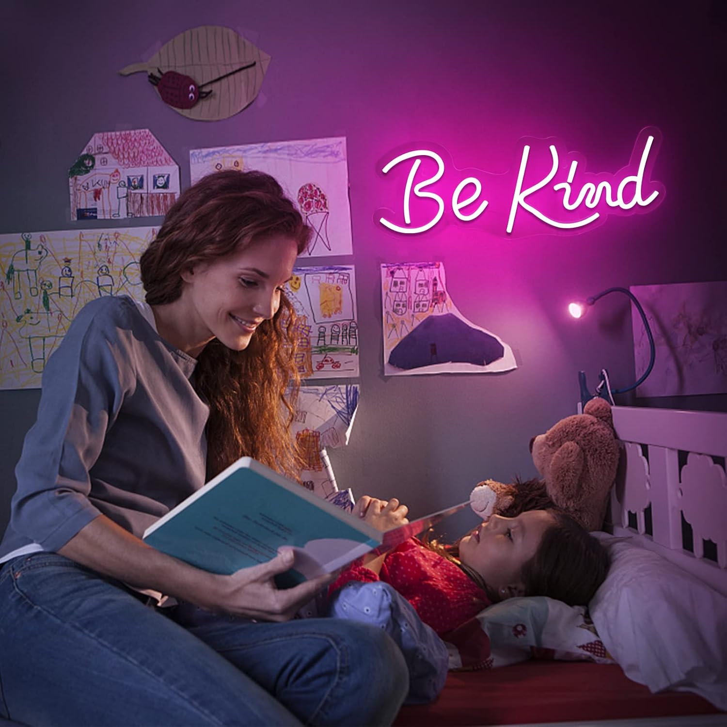 Be Kind Neon Signs for Wall Decor Neon Lights for Bedroom Led Signs Suitable for Living Room Man Cave Beer Bar Game room Hotel Birthday Party Restaurant Wedding Christmas17.5 * 7 Inch(Pink) image 4
