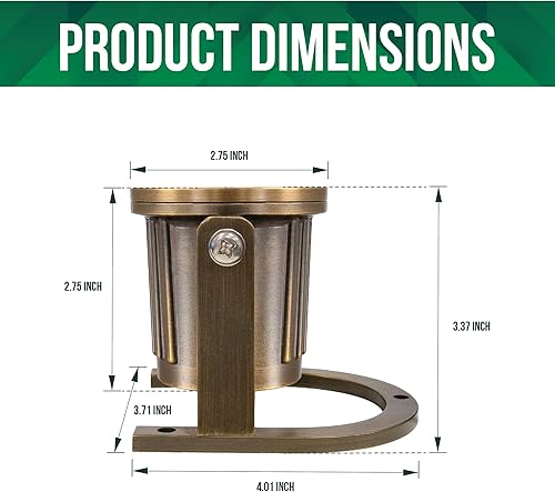 Miniatura 3 de GKOLED Luz subacuática de latón macizo, luces LED de estanque de bajo voltaje, iluminación de fuente sumergible con bombilla MR16 de 5 W, 2700 K,