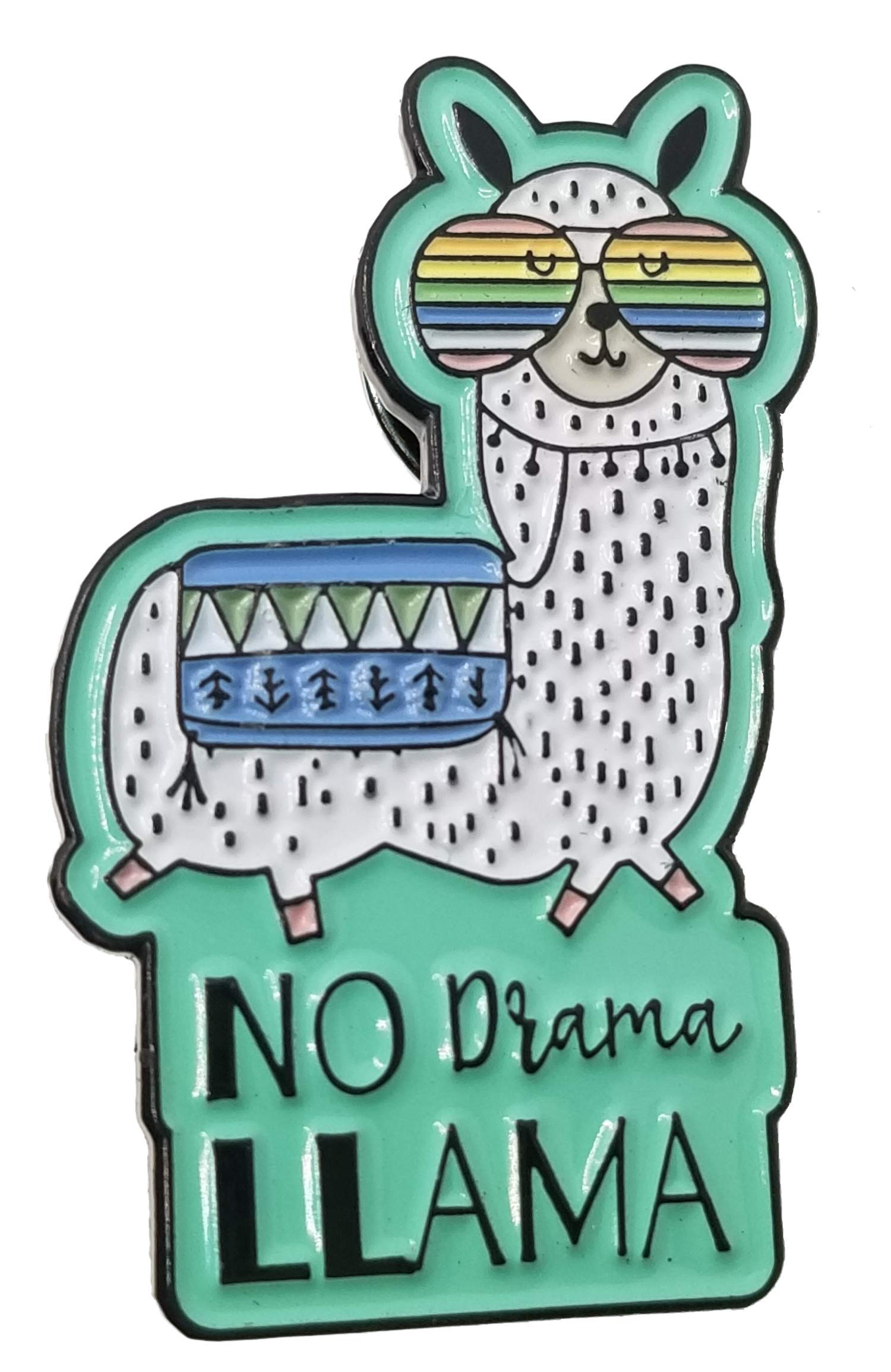 StickeroonieNo Drama Llama Enamel Lapel Pin - Cute 1.2 inch for backpacks, hats, jackets etc.