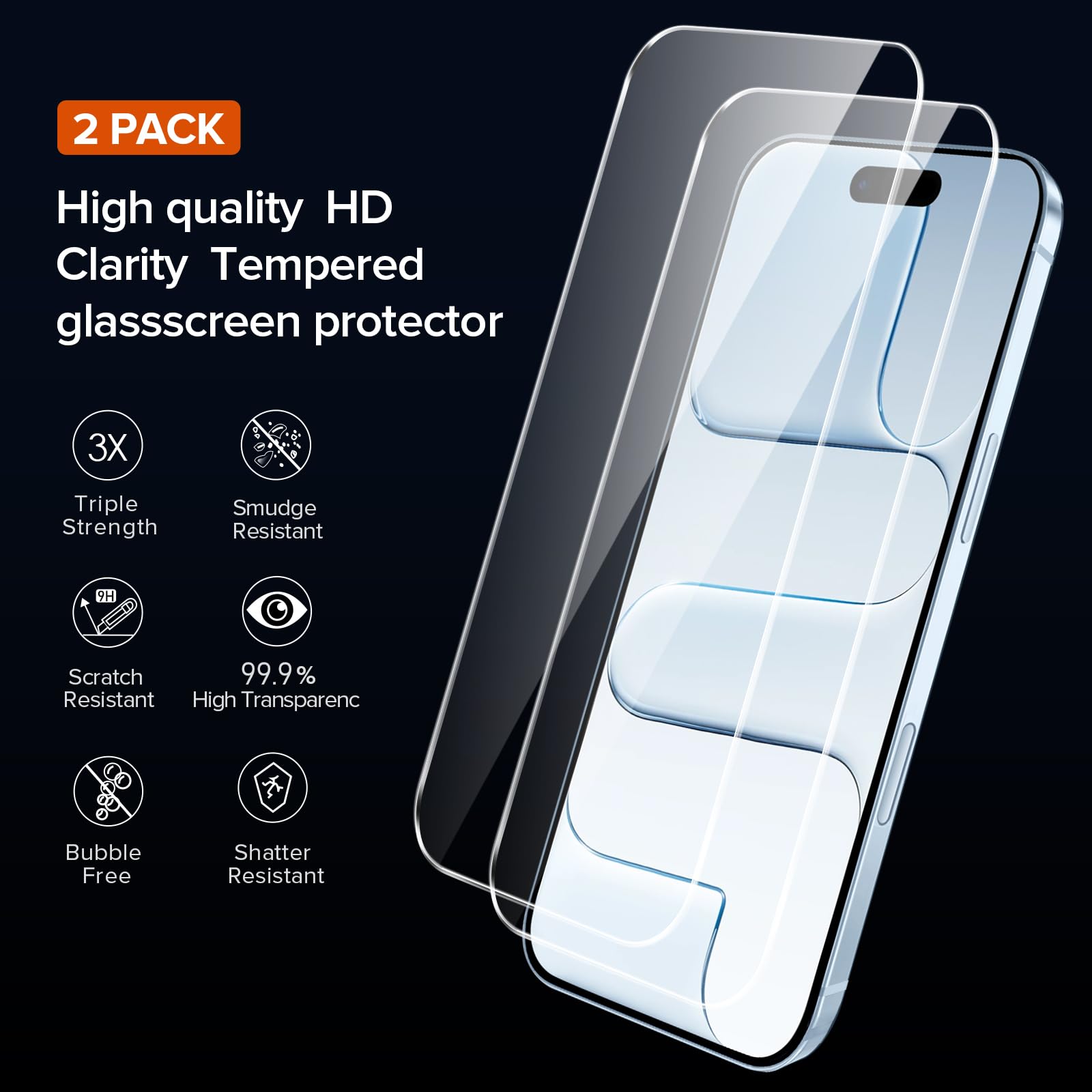 iVoler Anti Ingiallimento Chiaro Cover per iPhone 17 Air 6.5 Pollice con 2 Pezzi Pellicola Vetro Temperato, [Antiurto di Grado Militare] Custodia Trasparente Sottile Case