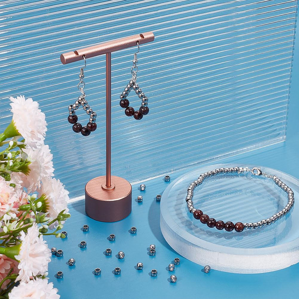 UNICRAFTALE About 200pcs Rondelle Spacer Beads 2.5mm Diameter Stainless Steel Loose Beads Round Beads Metal Spacer Bead Small Smooth Beads Finding for DIY Bracelet Necklace Jewelry Making - Image 2
