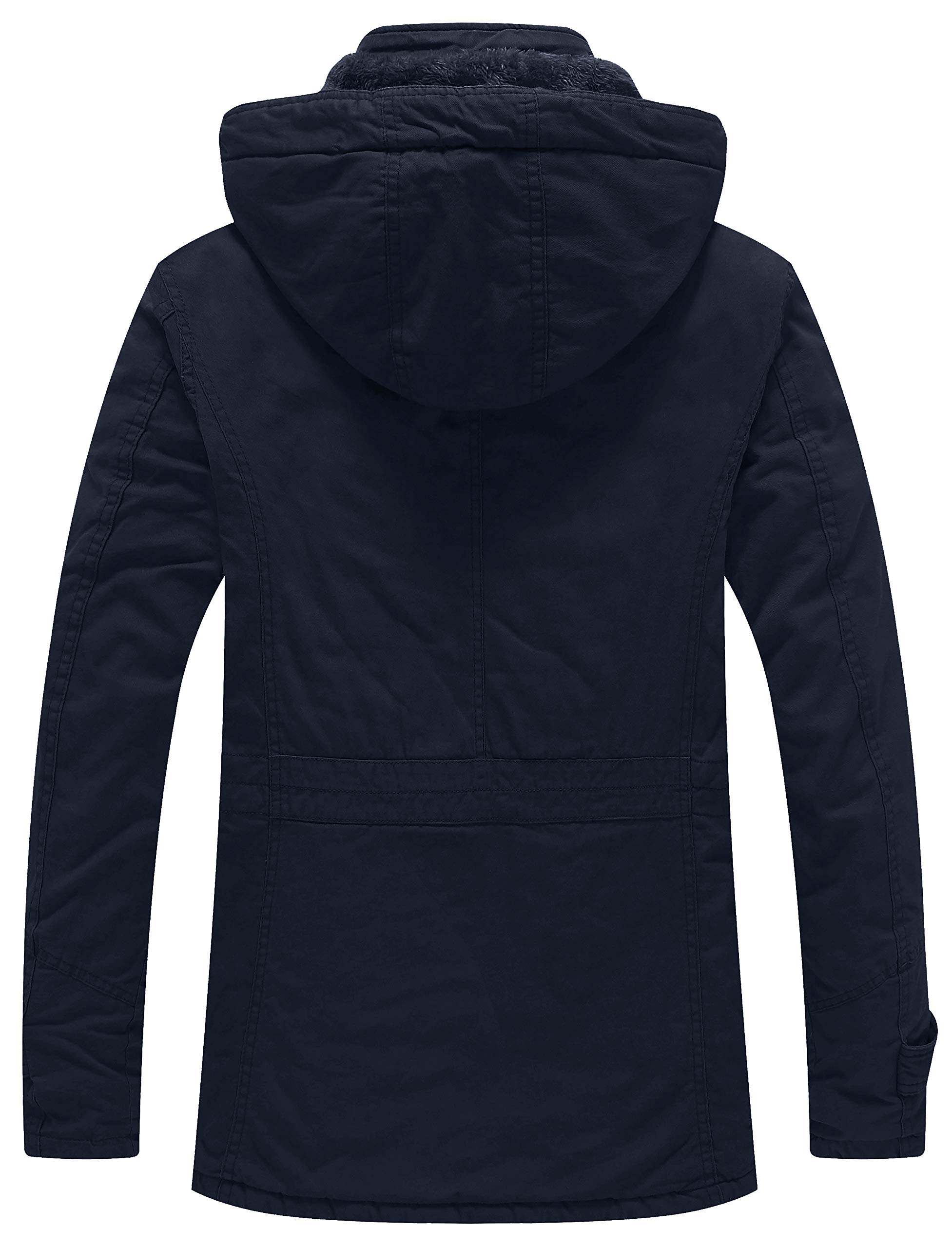 WenVen Giacca Militare Calda Invernale Cappotto con Cappuccio Staccabile a Vento Parka da Esterno Media Lunga Giubbotto Imbottito in Cotone Uomo