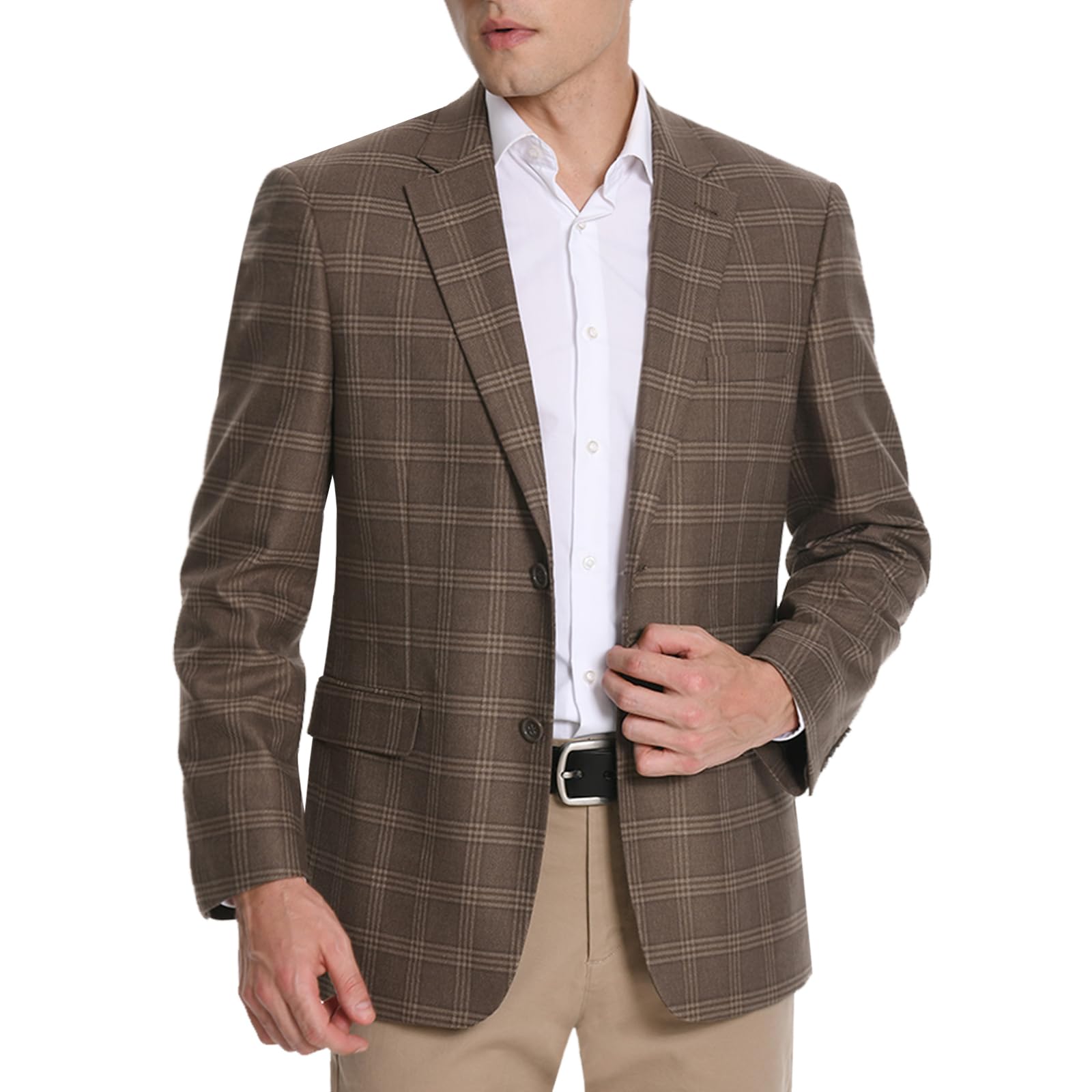 Mens Sport Coat Classic Fit Plaid Causal Blazer 2 Button Suit Jacket for Daily Business Wedding Wear