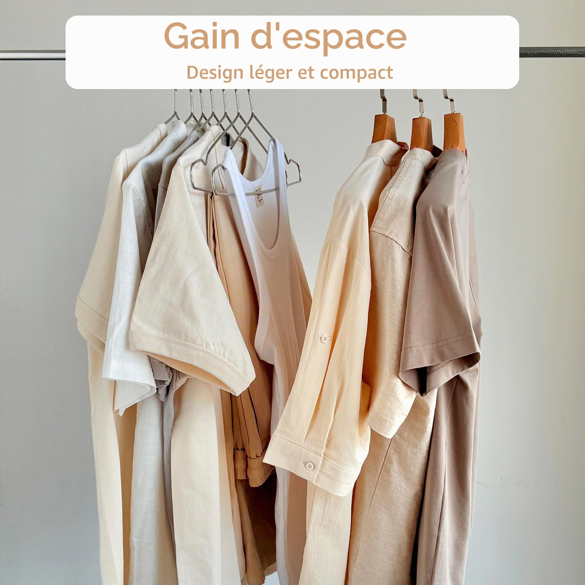 Urby Lot de 30 cintres extra larges pour vêtements de grande taille, 50 cm, acier