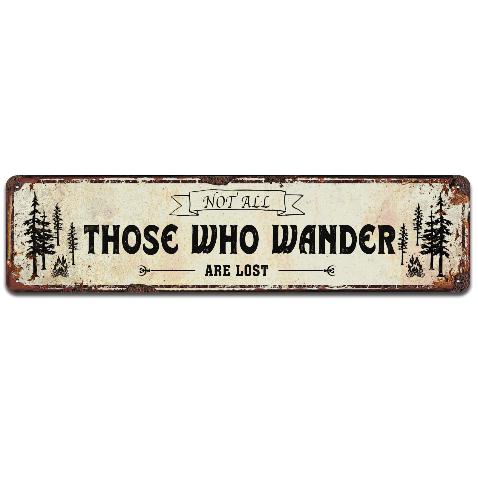 Letreros de metal con texto en inglés "Not All Those Who Wander are Lost", decoración del hogar rural para el hogar, sala de estar, cocina, decoración de baño, 4 x 16 pulgadas