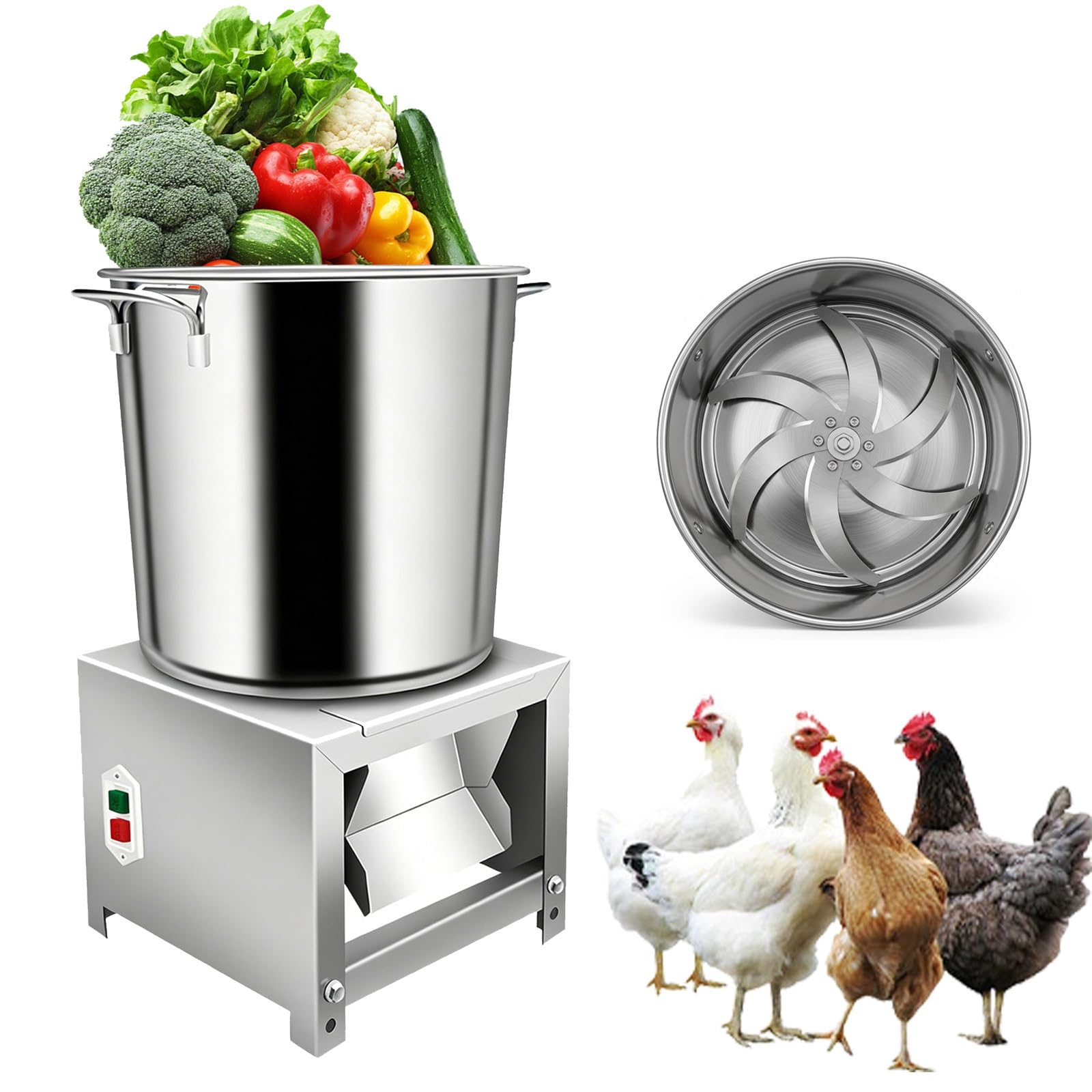 eQianyuan Electric Poultry Feed Grinder Machine 2400W 220V