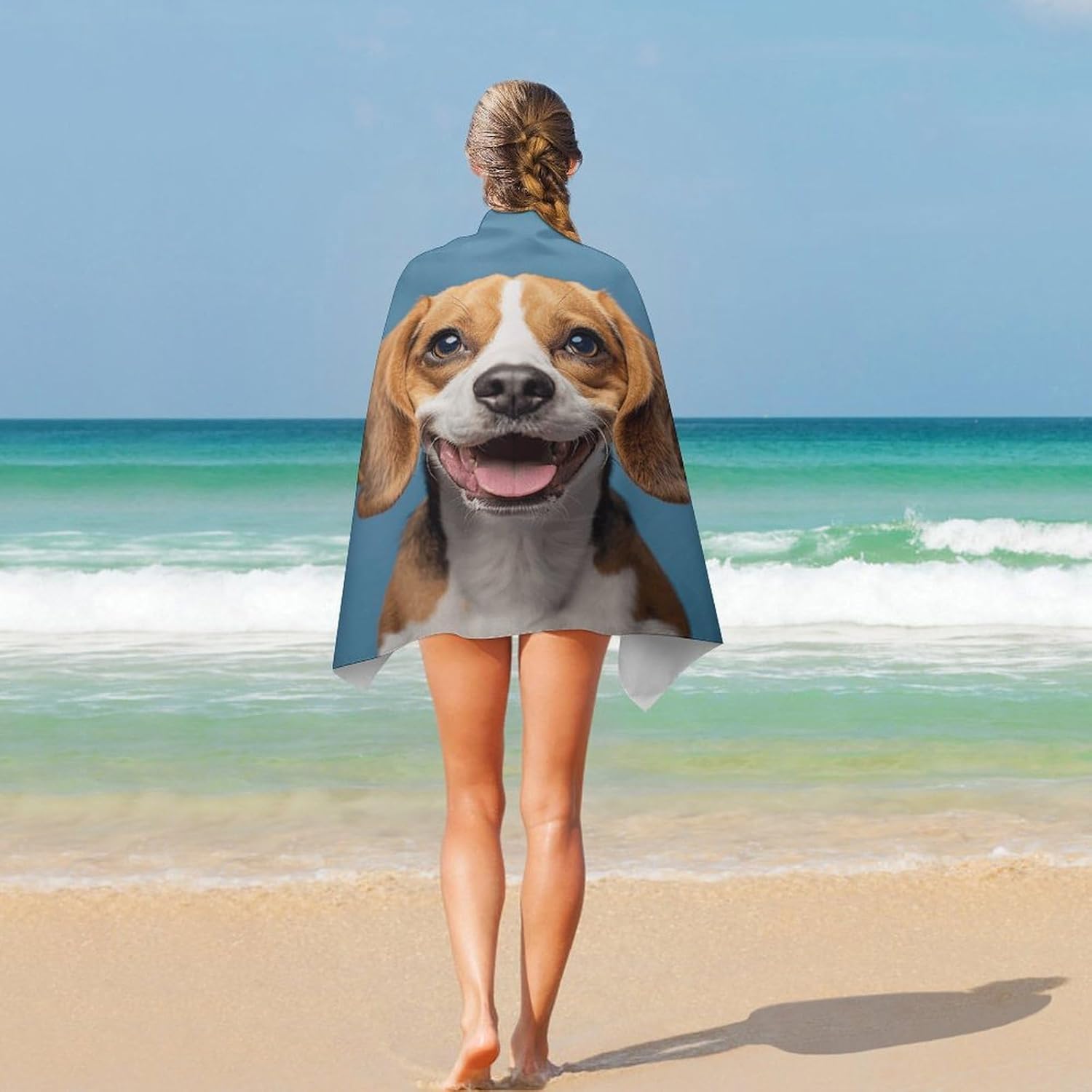 Swimming Towel, Dog Looking at Camera Printed Fashion Towel,Portable Towel,Durable Towel