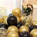 Toys Treasure 49-Piece Black Gold Birthday Decorations Kit gallery image