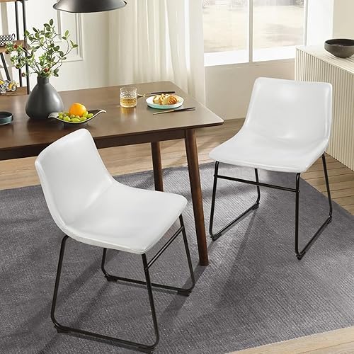 Miniatura 3 de Waleaf Juego de 2 taburetes de bar de 18 pulgadas, taburetes de bar de altura de mostrador con respaldo, taburetes modernos de piel sintética con