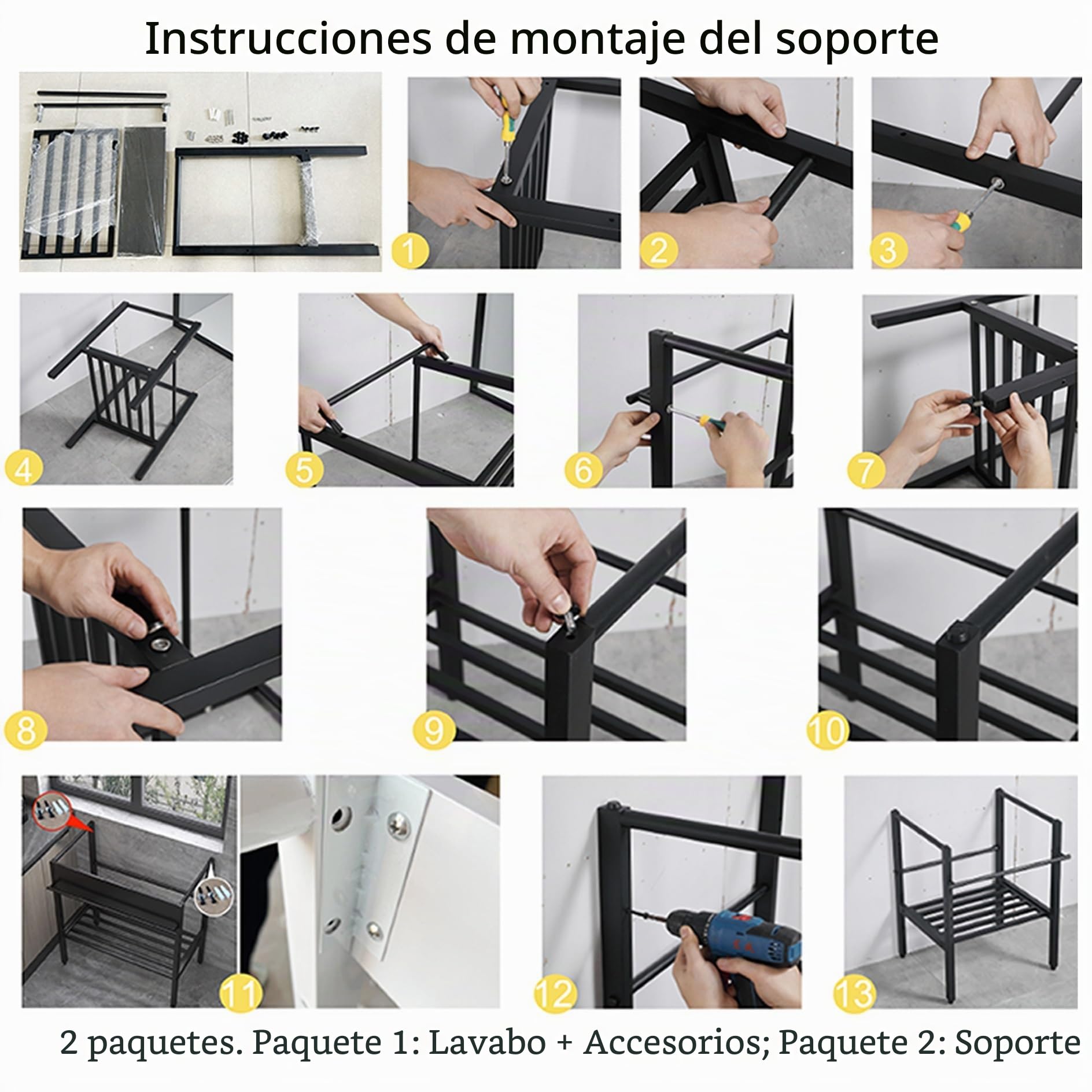 Fregadero de Acero Inoxidable 304,Fregadero Cocina Negro 1 Senos,con Agua Fria y Caliente Grifo y DesagüE,Fregadero Portatil Camping,Lavadero Pila Exterior,para Jardin Cuarto de Lavado(80*45*86cm)