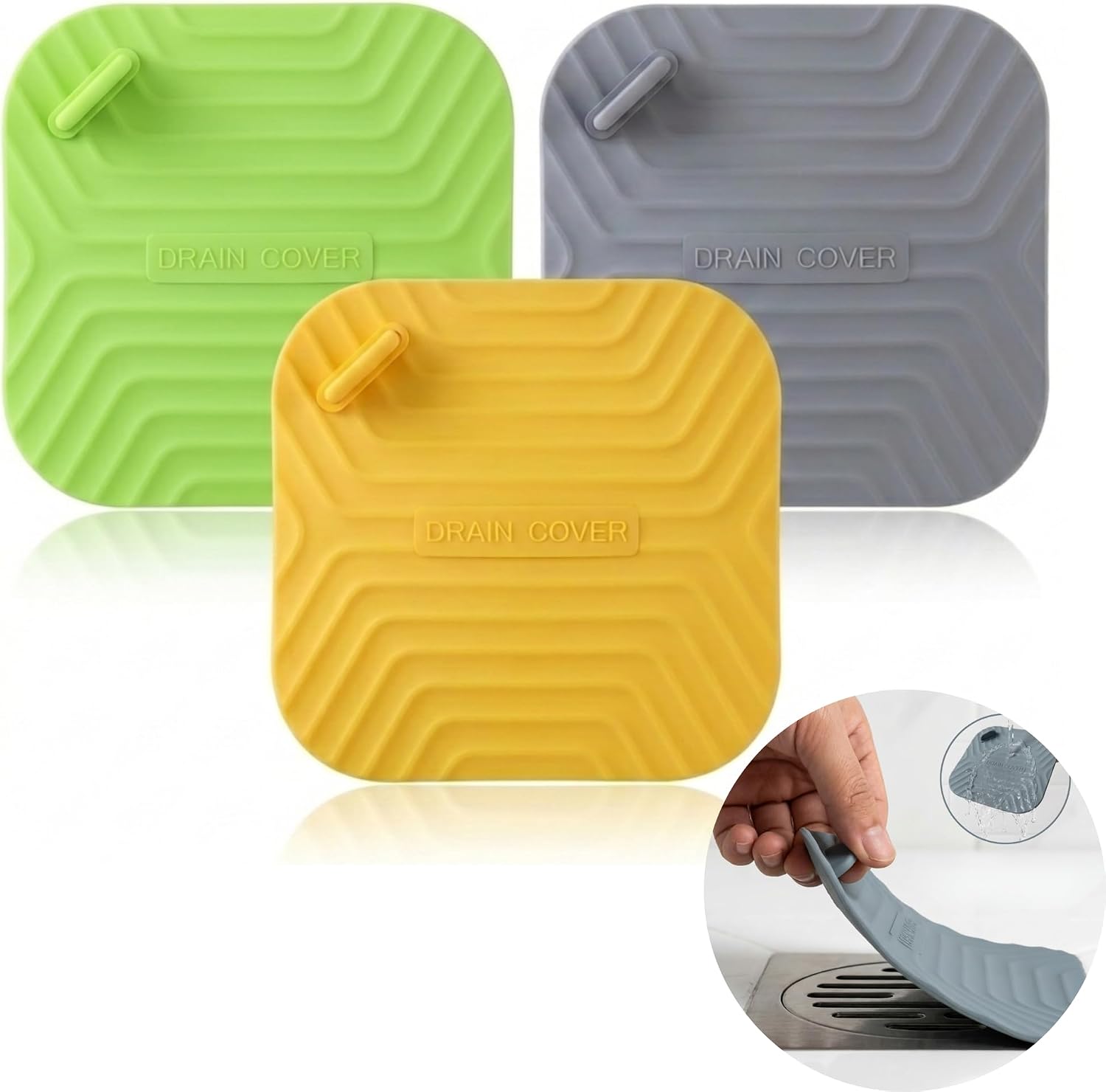 3-Pack Bathtub Drain Stopper, Large 5.9-Inch Silicone