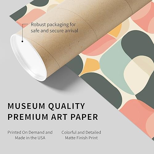 Miniatura 6 de Ethan Taylor Abstract Wall Art Prints Unframed Square Posters 'Retro 70s Hippie Groovy Pattern IV' Retro Home Décor for Living Room, Bedroom,