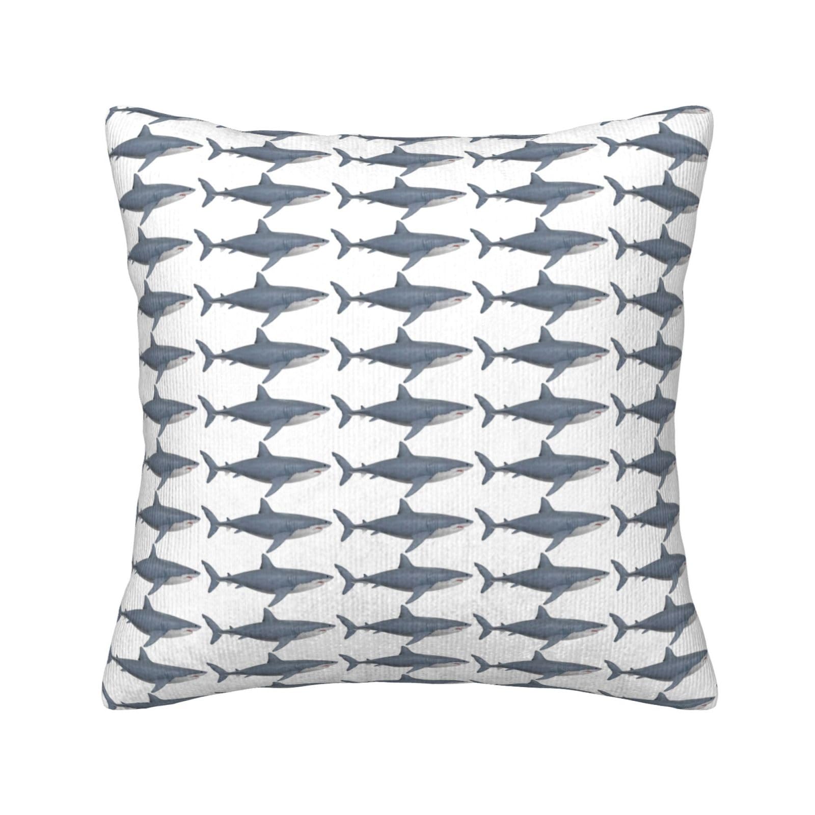 Housse de coussin requin blanc 40,6 cm pour raviver un canapé terne