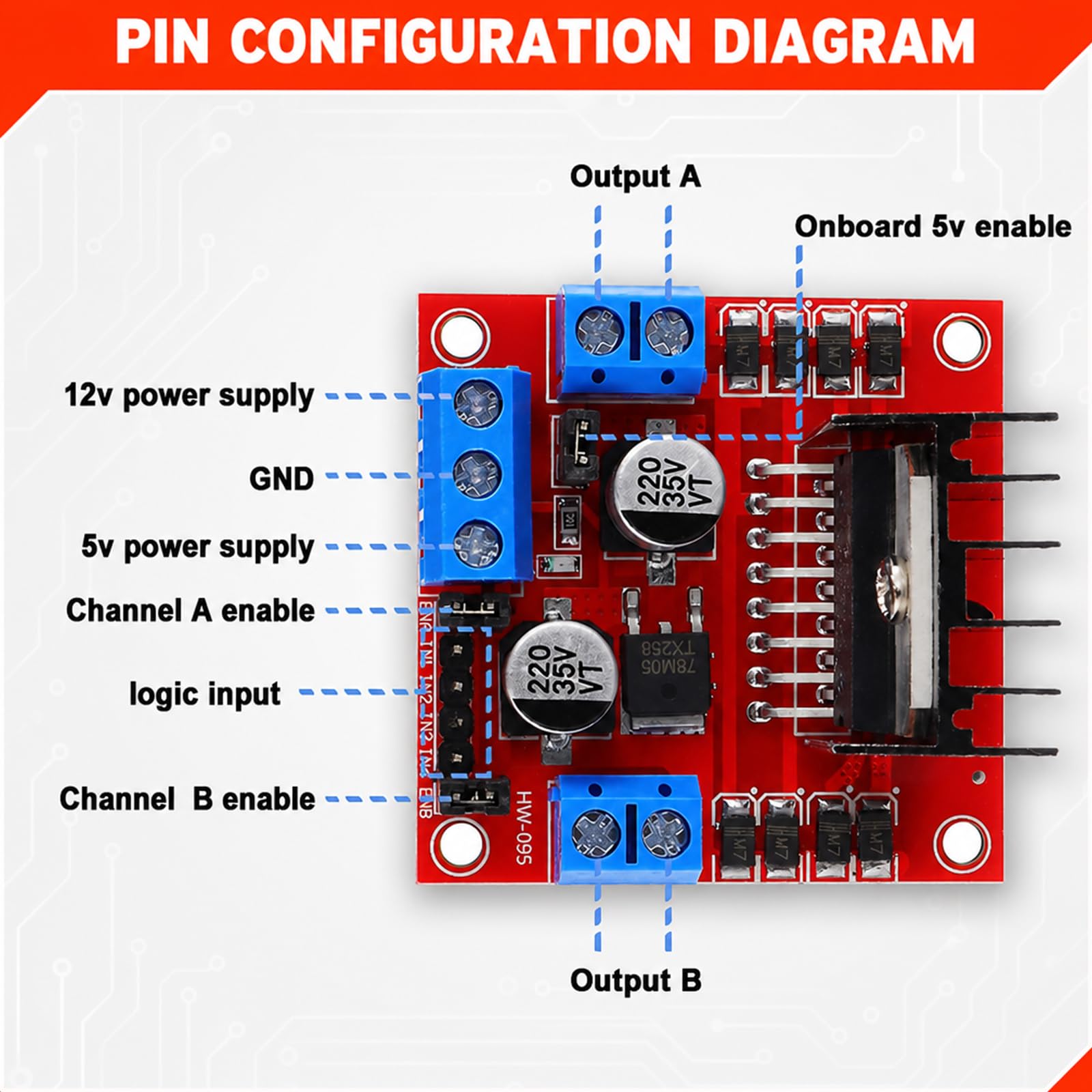 Moduli scheda controller L298N motore passo-passo DC Dual H-Bridge, adatti per Arduino Smart Car Power UNO Mega R3 Mega2560